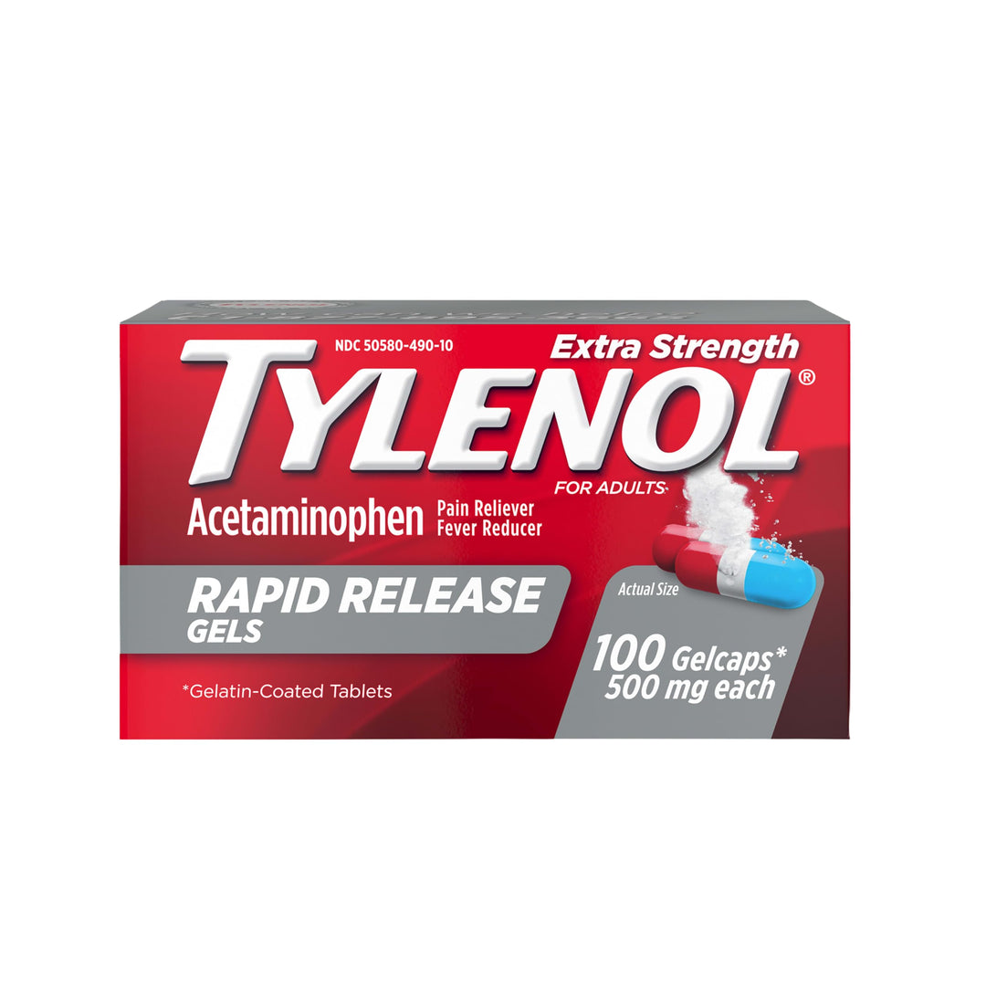 Tylenol Extra Strength Acetaminophen Rapid Release Gels, 500 mg, 100 Count
