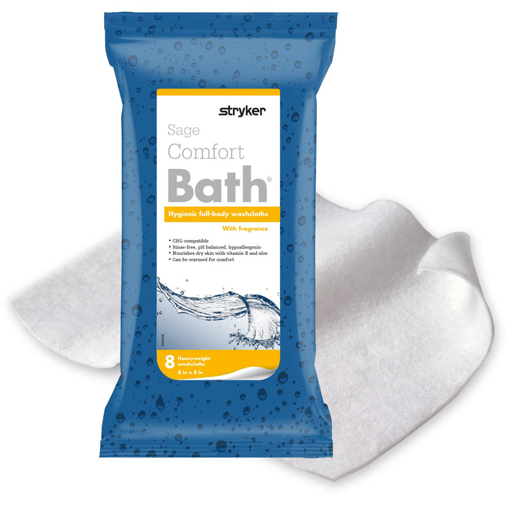 Sage Comfort Bath Cleansing Washcloths, Light Fragrance, 8 Count