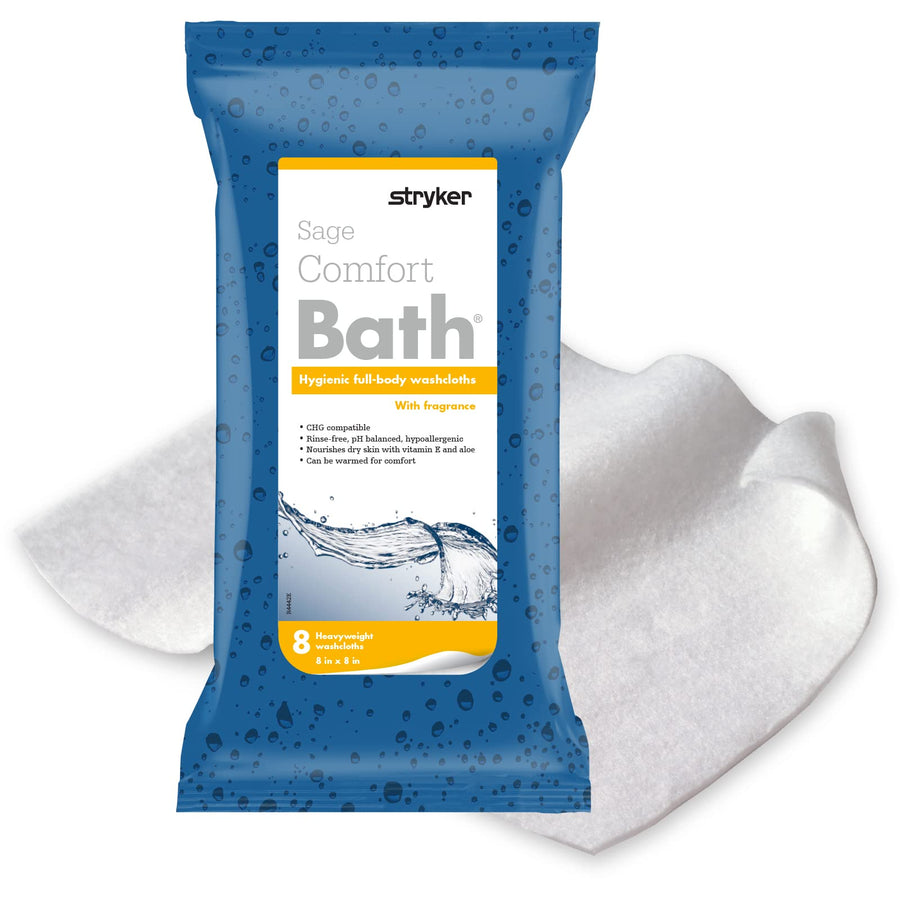 Sage Comfort Bath Cleansing Washcloths, Light Fragrance, 8 Count