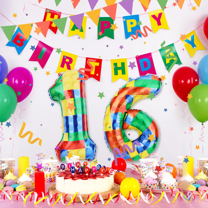 SAVITA Building Blocks Balloon, Number 4, 32 inch