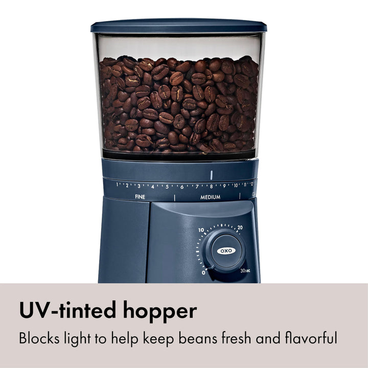 OXO Brew Conical Burr Coffee Grinder, Storm Blue
