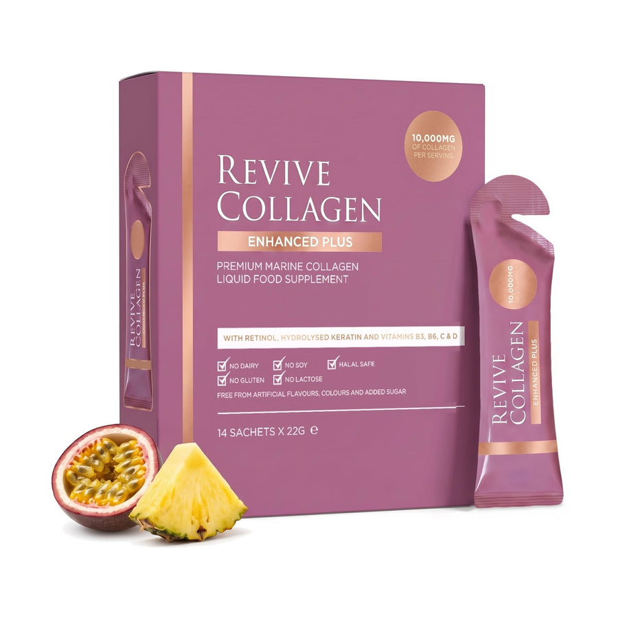 Revive Collagen Enhanced Plus Hydrolysed Marine Collagen Drink, Tropical, 14 Count