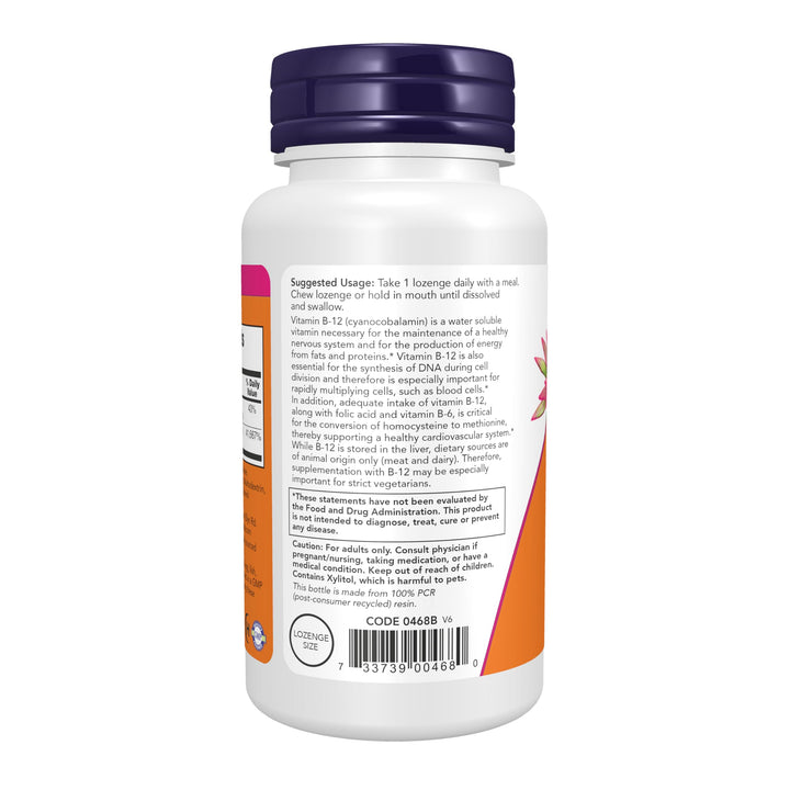 NOW Vitamin B-12 1000 mcg with Folic Acid, 250 Count
