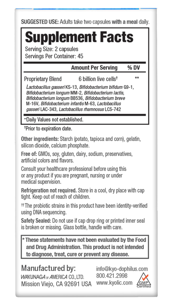 Kyolic Kyo-Dophilus 9 Probiotic, 90 Count