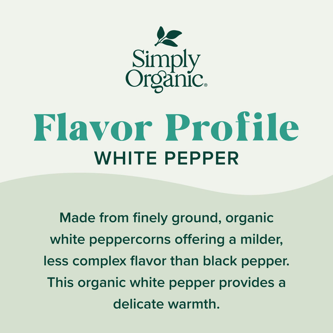 Simply Organic White Pepper, 2.86 oz