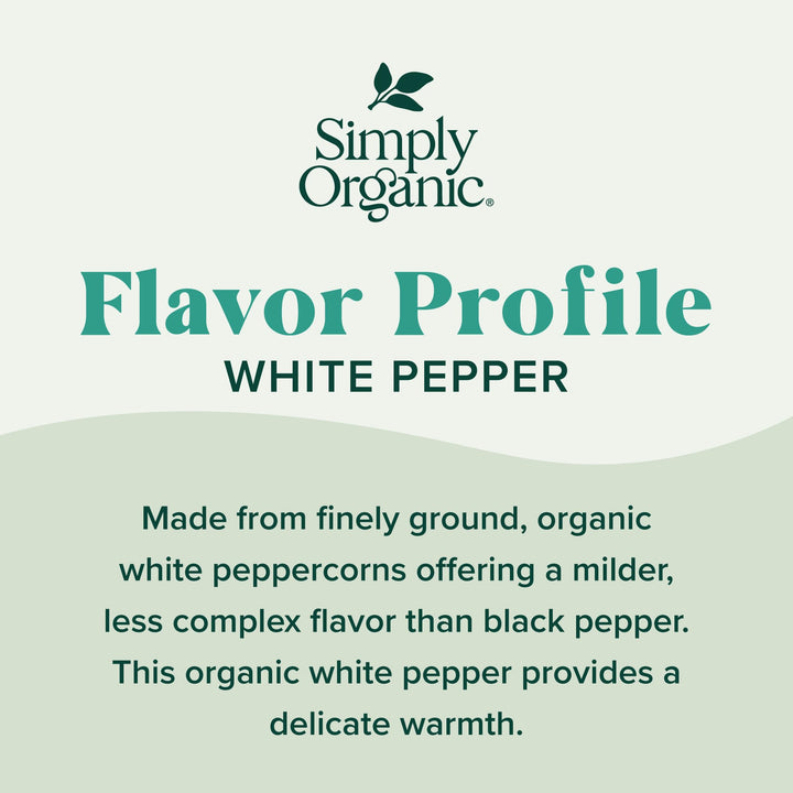 Simply Organic White Pepper, 2.86 oz