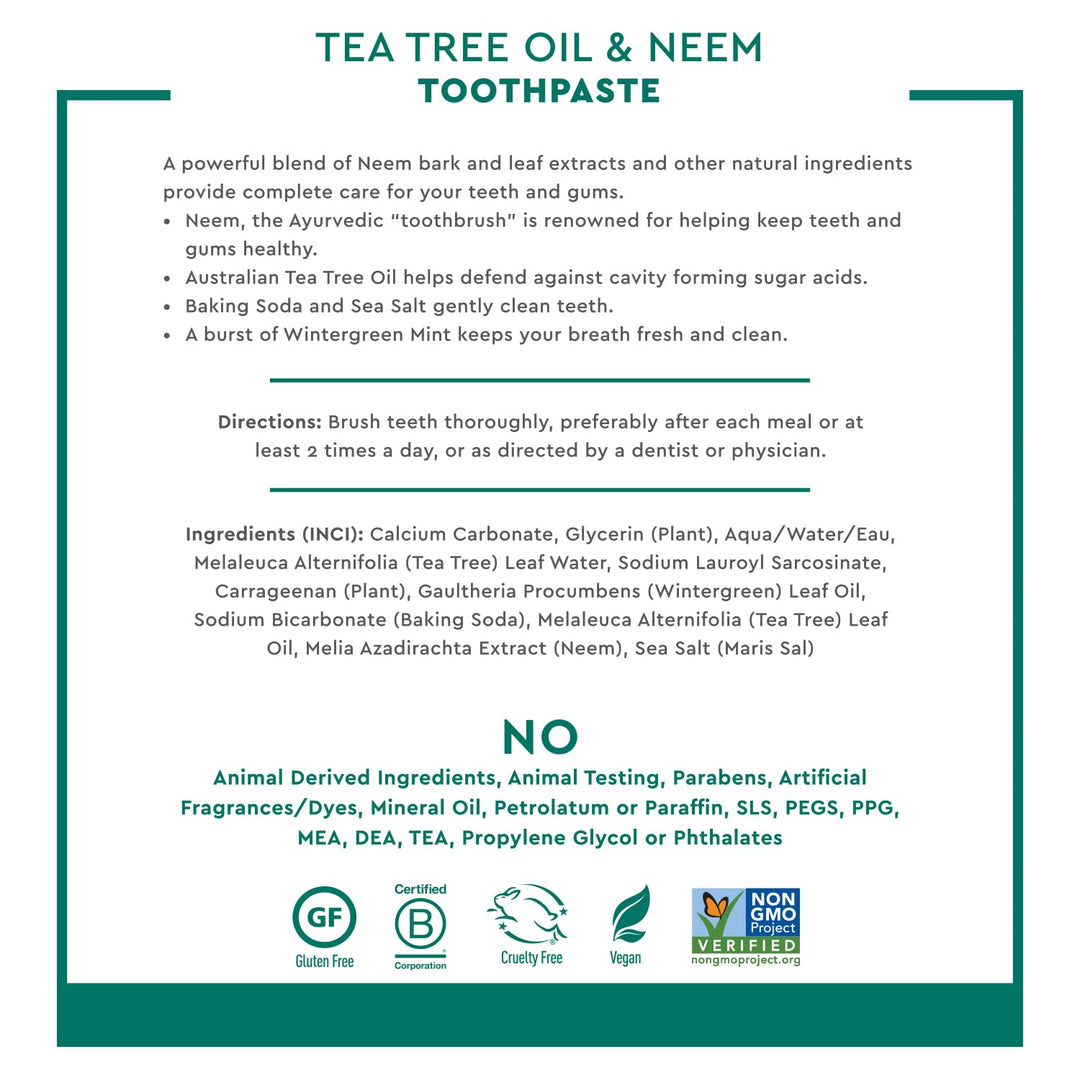 Desert Essence Toothpaste, Tea Tree Oil & Neem Wintergreen, 6.25 oz
