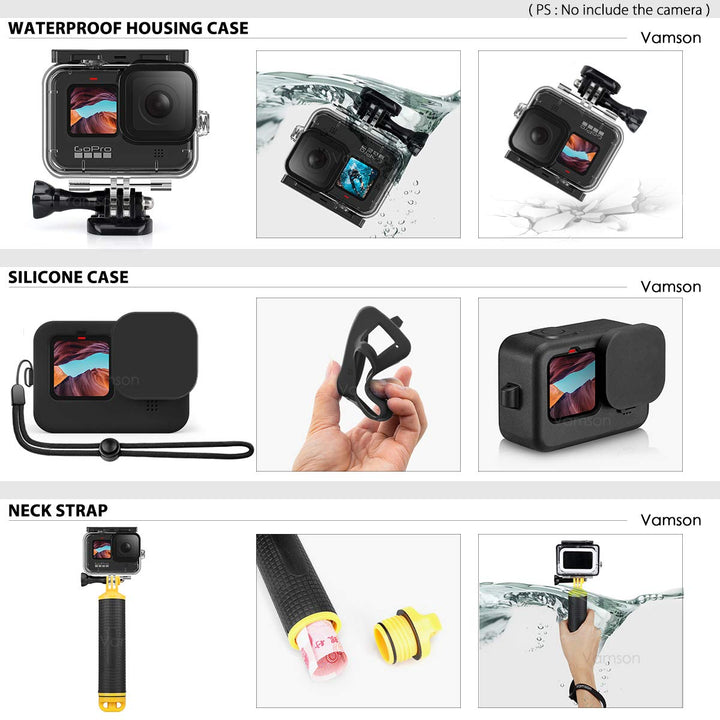 Vamson Accessories Kit for GoPro Hero 12 11 10 9, 64 Count