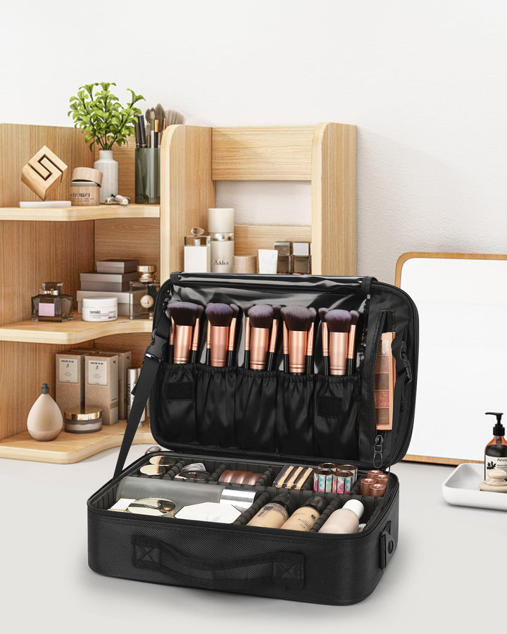 Relavel Makeup Case, Black, 13.8 in