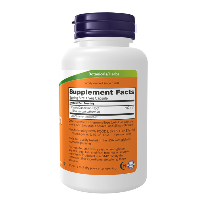 NOW Dandelion Root 500 mg, Herbal Supplement, 100 Count