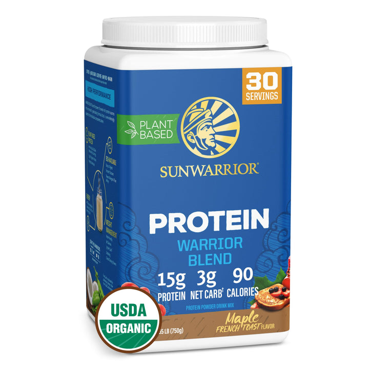 Sunwarrior Warrior Blend Organic Vegan Protein, Maple, 30 Servings