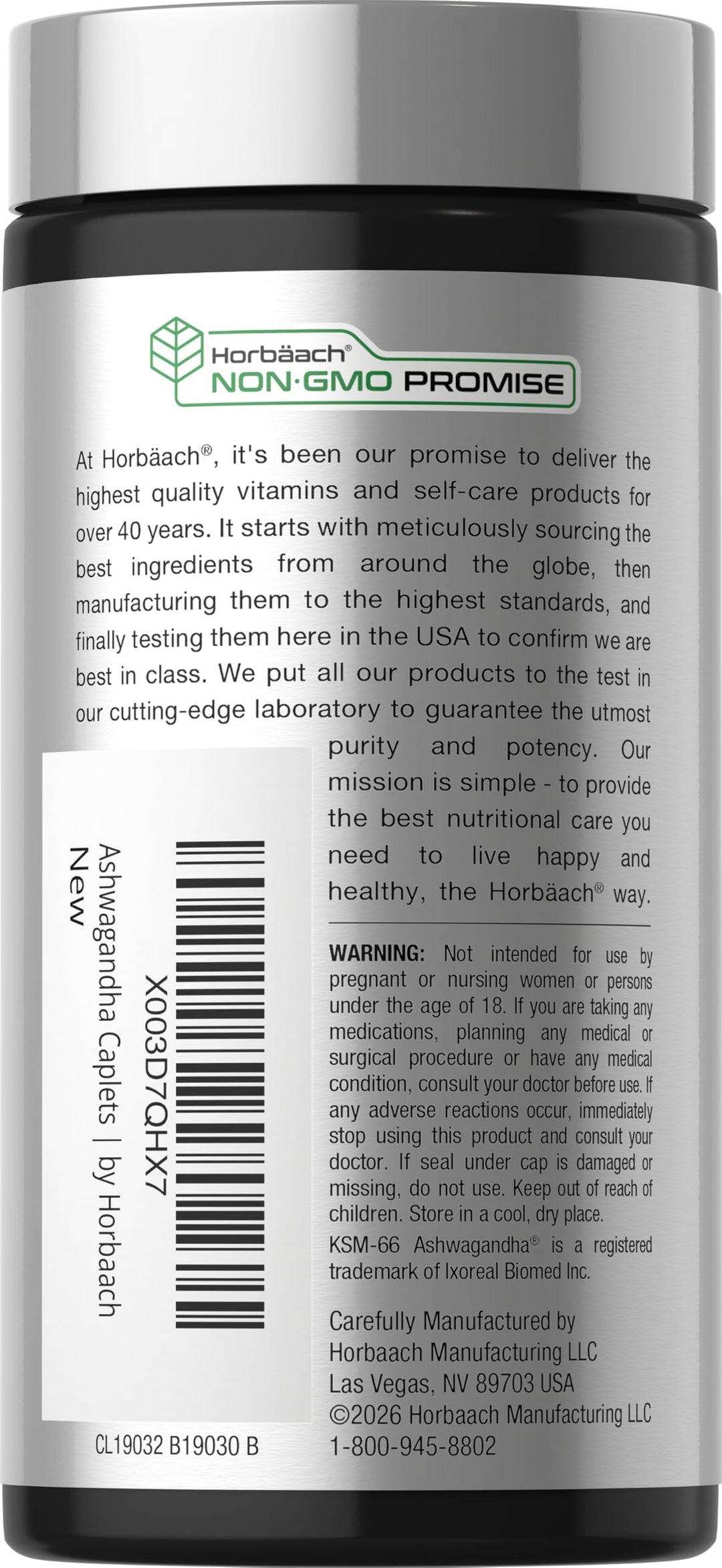 Horbäach KSM-66 Ashwagandha, 600 mg, 60 Count