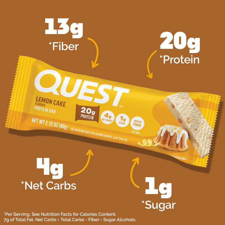 Quest Protein Bars, Lemon Cake, 12 Count