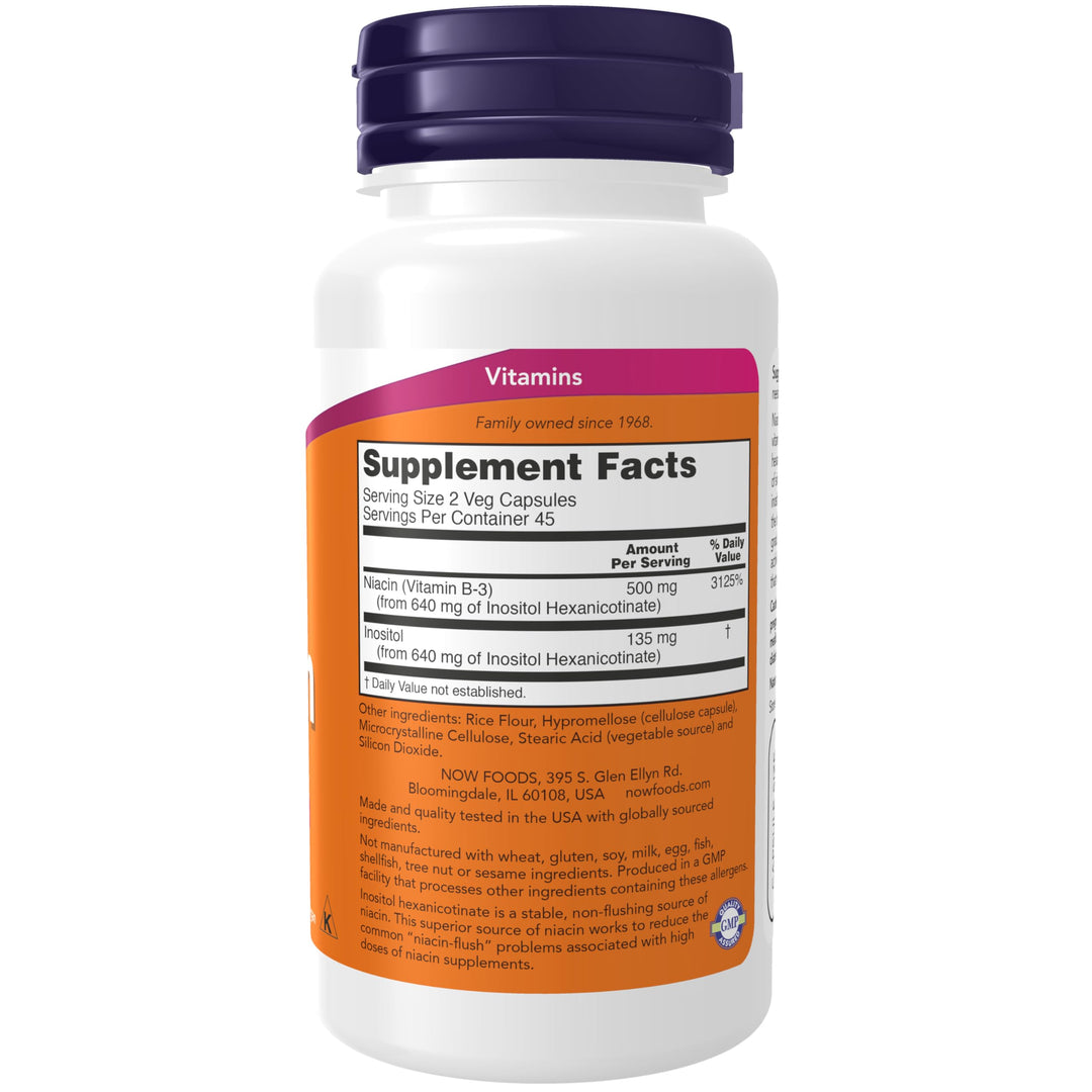 NOW Niacin Vitamin B-3 Flush-Free, 250 mg, 90 Count