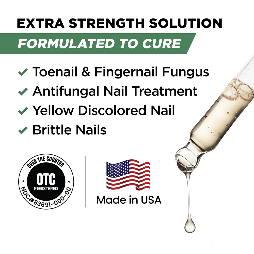 FOOT CURE Extra Strong Finger & Toenail Fungus Treatment, Organic, USA Made