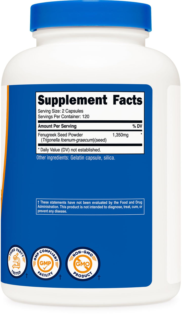 Nutricost Fenugreek Seed 1350 mg, 240 Count