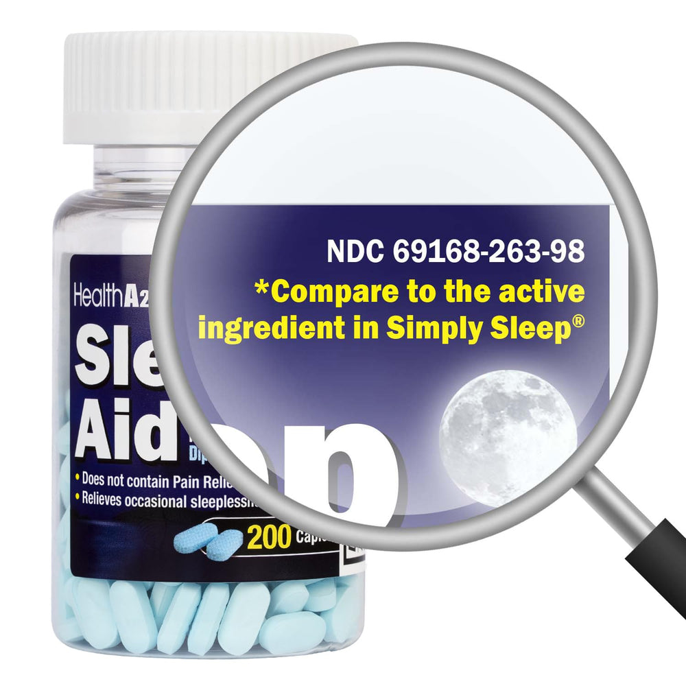 HealthA2Z Diphenhydramine HCl Sleep Aid, 25 mg, 200 Count