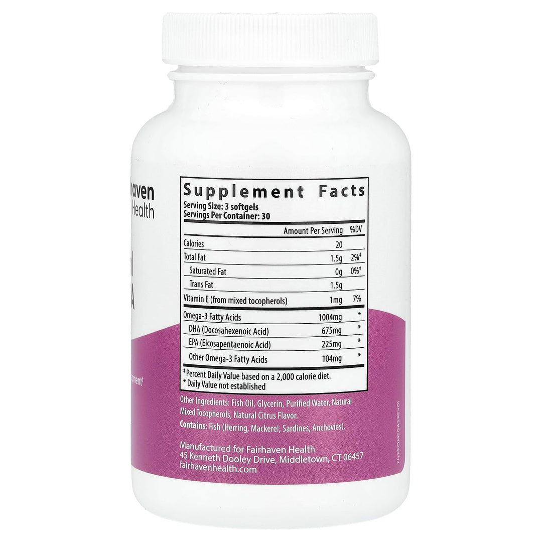 Fairhaven Health Pregnancy Plus Omega 3 Softgels, 90 Count