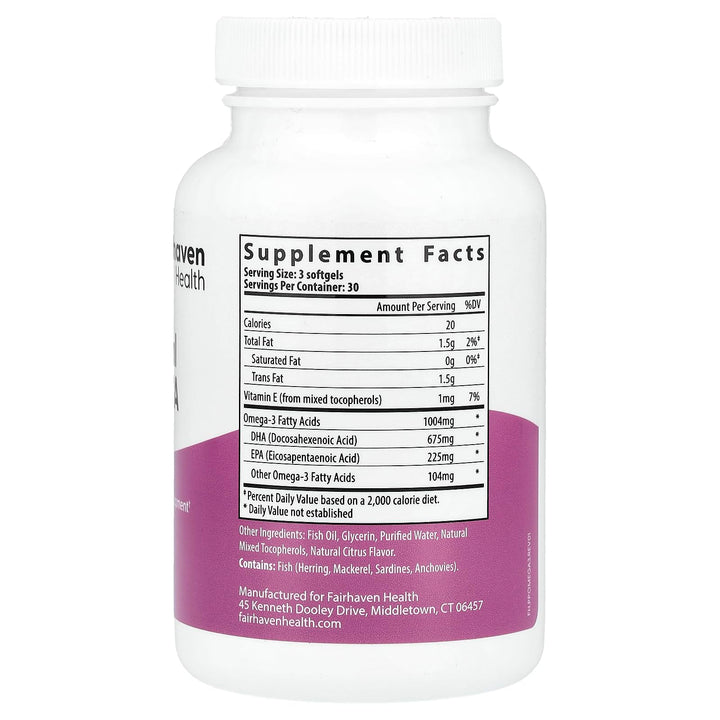 Fairhaven Health Pregnancy Plus Omega 3 Softgels, 90 Count
