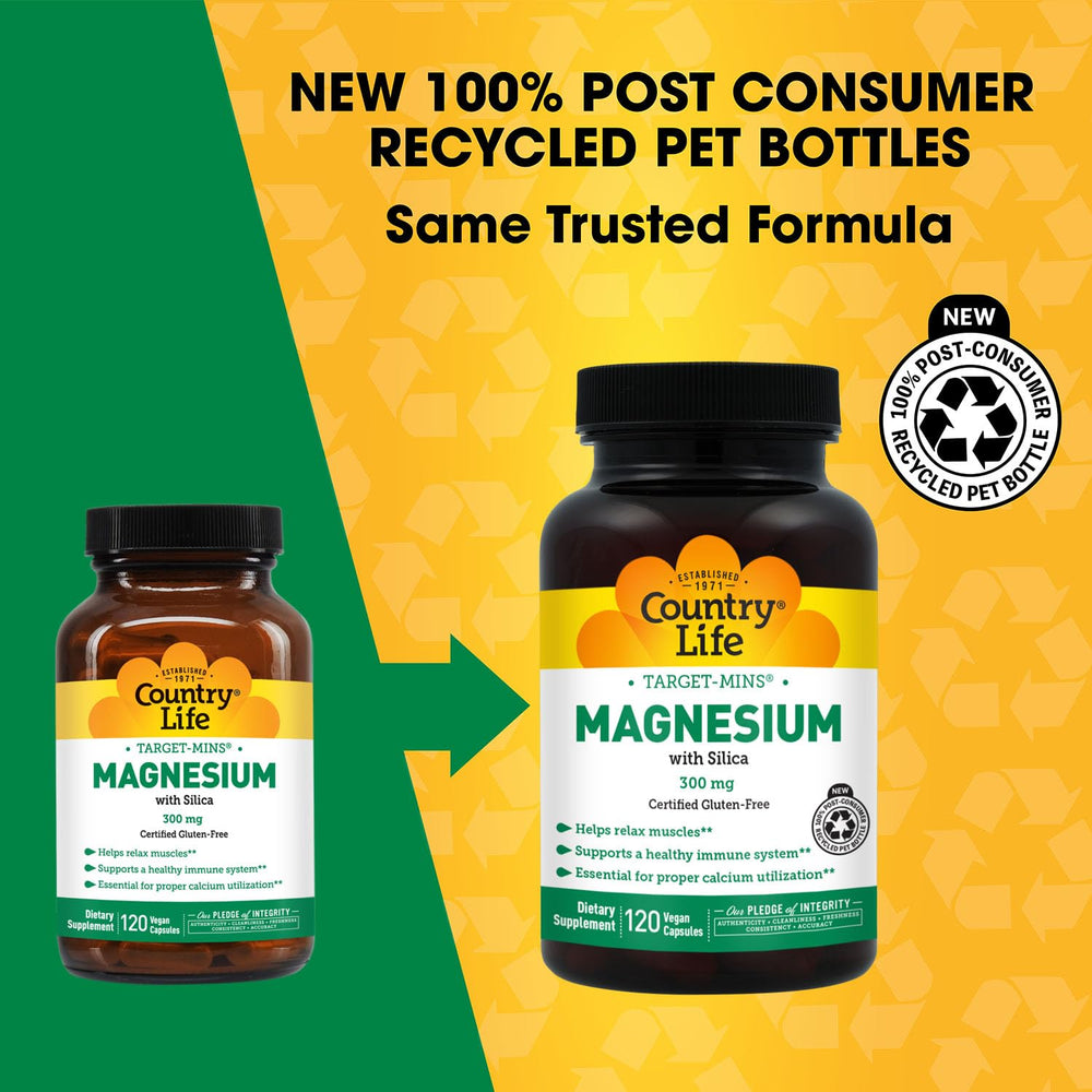 Country Life Target-Mins Magnesium Caps, 300 mg, 120 Count