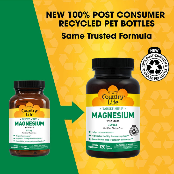 Country Life Target-Mins Magnesium Caps, 300 mg, 120 Count