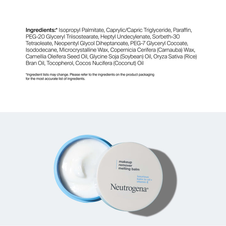 Neutrogena Makeup Remover Melting Balm, Fragrance-Free, 2 oz