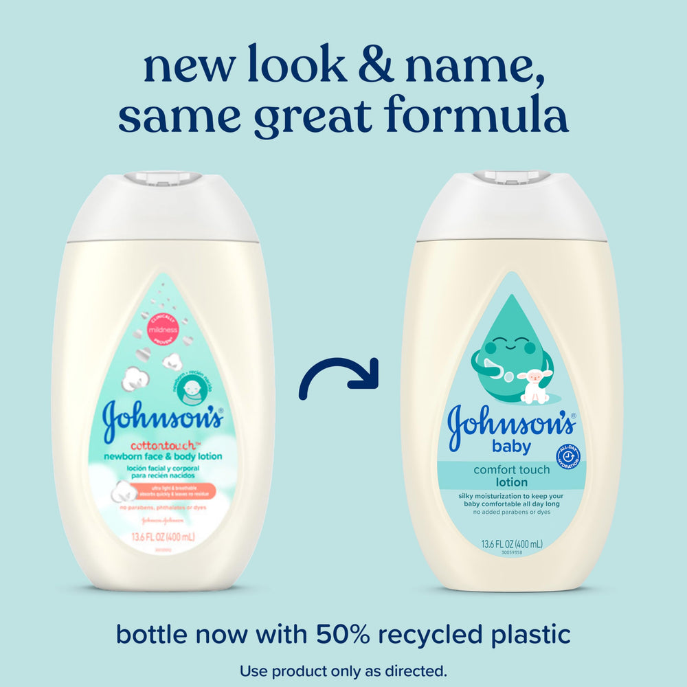 Johnson's Baby Comfort Touch Newborn Face & Body Lotion, 13.6 fl oz