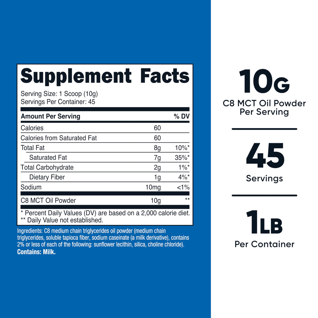Nutricost C8 MCT Oil Powder, 1 lb