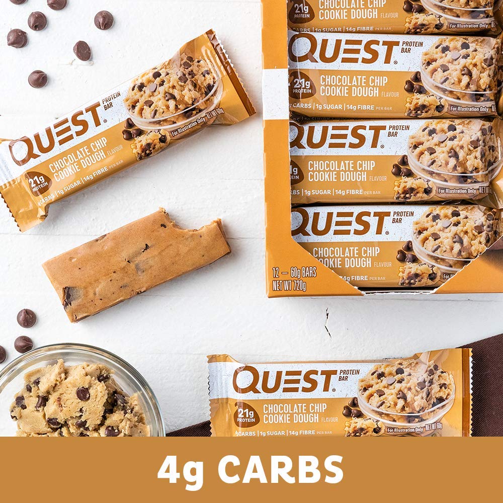 Quest Protein Bar, Chocolate Chip Cookie Dough, 12 Count