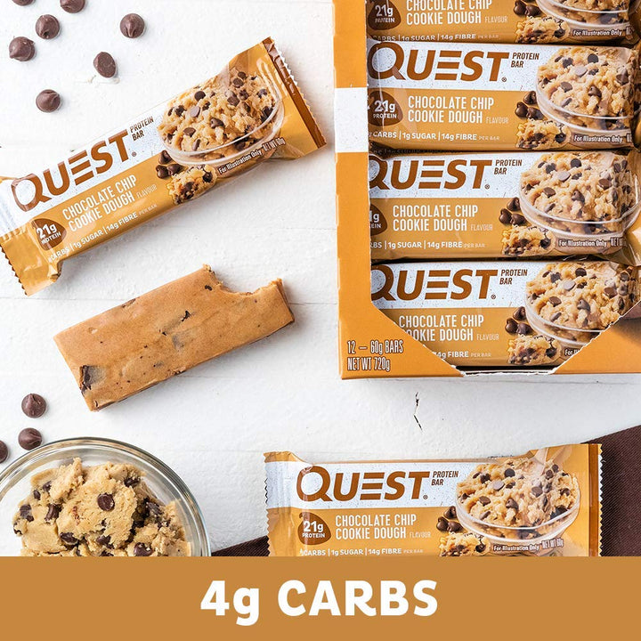 Quest Protein Bar, Chocolate Chip Cookie Dough, 12 Count