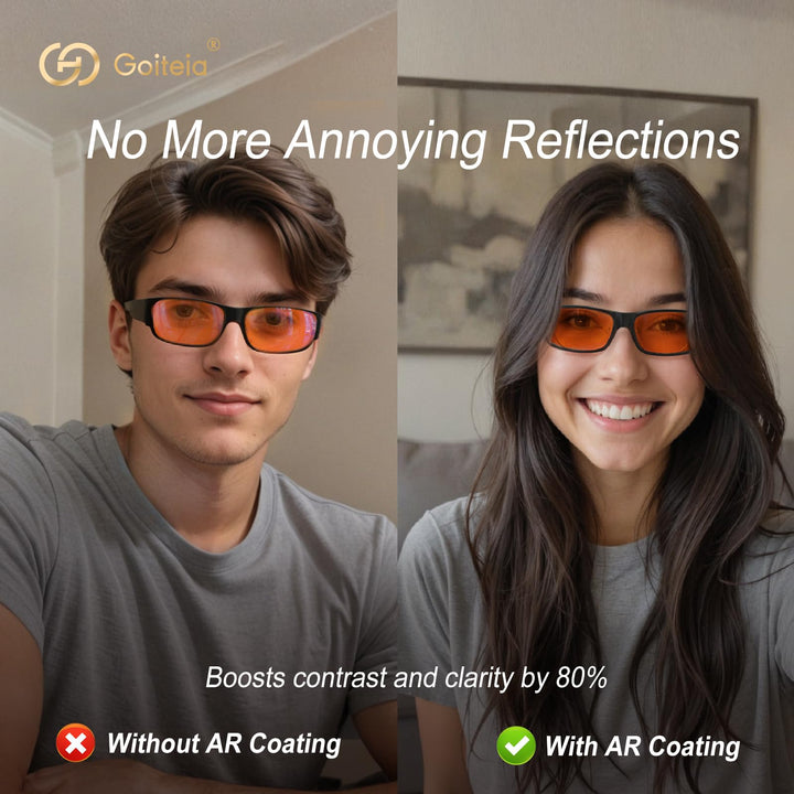 Goiteia Orange Blue Light Blocking Fit Over Glasses, Amber Tint, 59 x 40mm