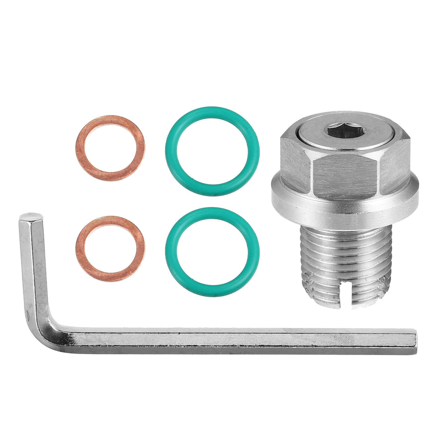 X AUTOHAUX Oil Drain Plug Thread Repair Kit, M14.1-1.25 x 15mm, Silver Tone