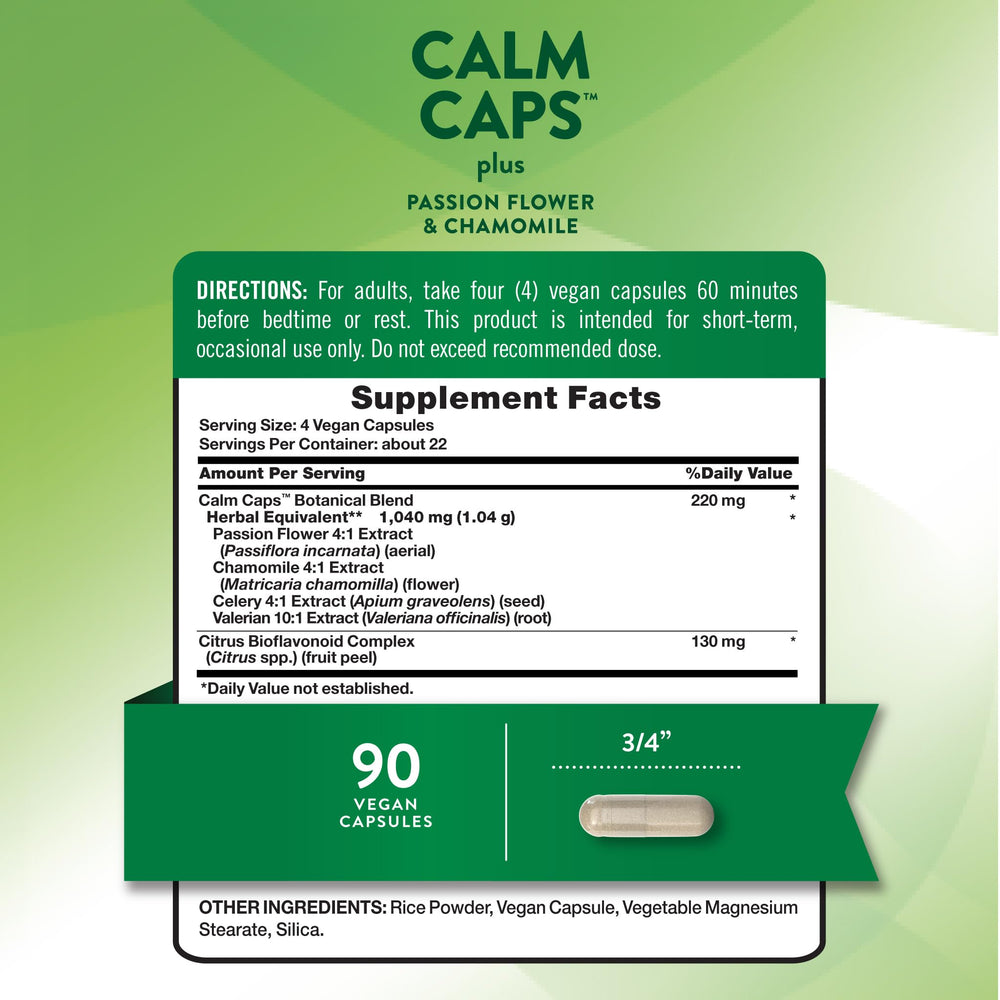 Nature's Truth Calm Caps, Passion Flower and Chamomile, 90 Count