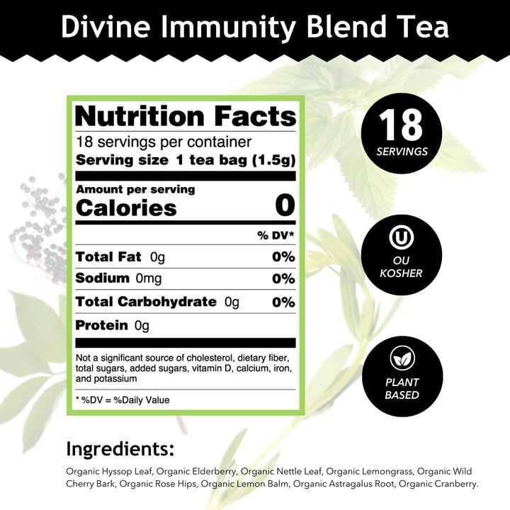 Buddha Teas Organic Divine Immunity Blend Herbal Tea, Caffeine Free