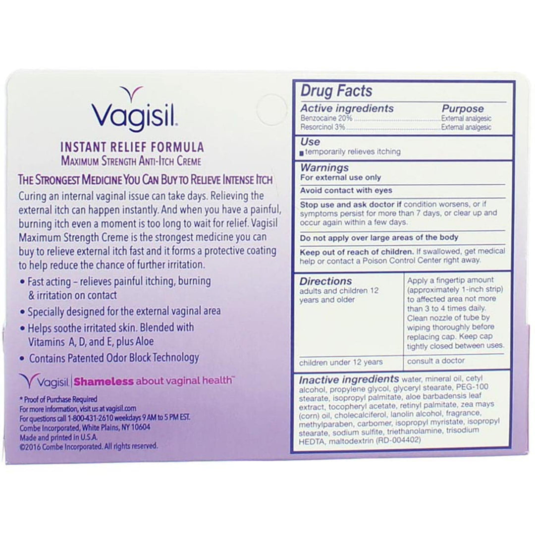 Vagisil Anti-Itch Creme, Maximum Strength, 1 oz