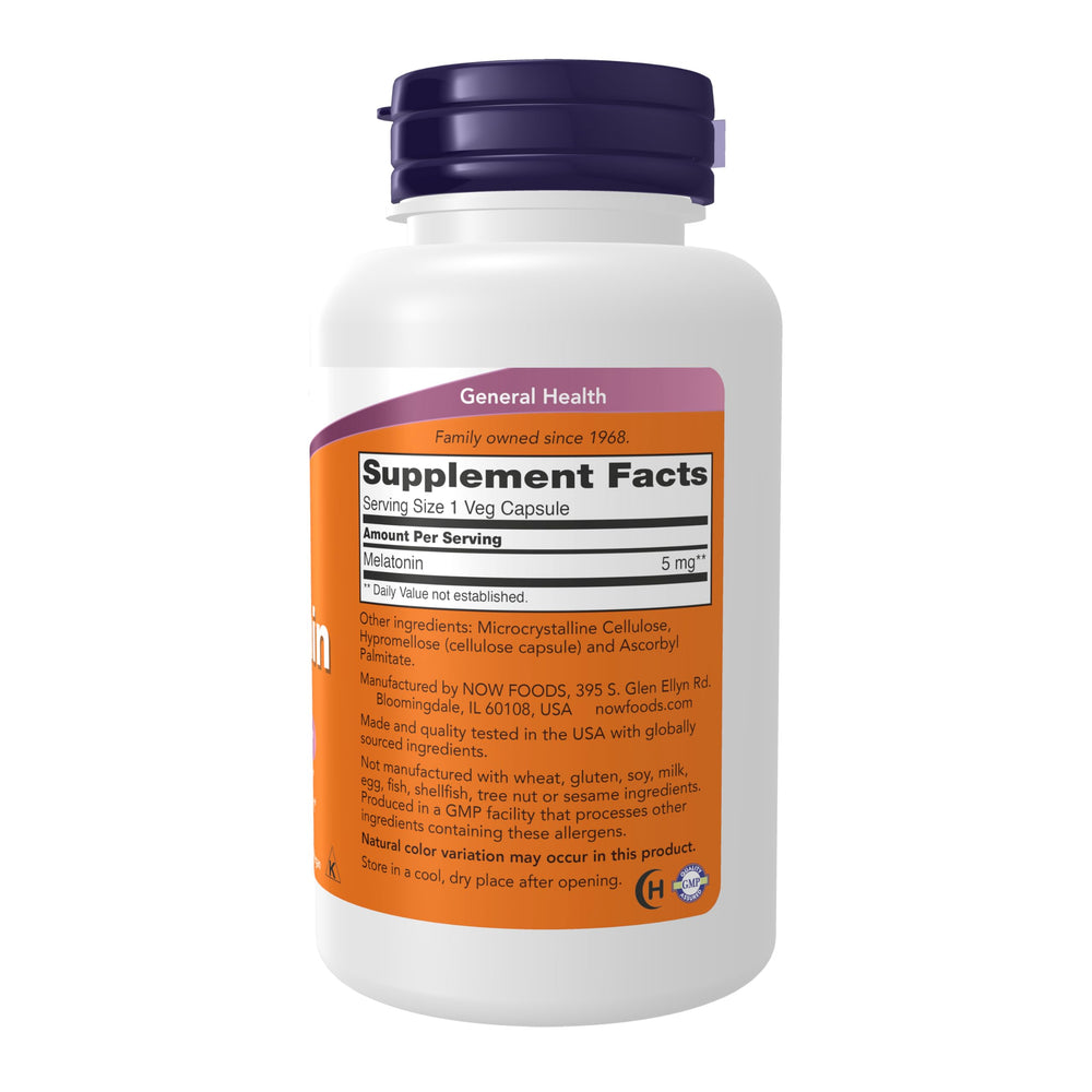 NOW Melatonin 5 mg, 180 Count