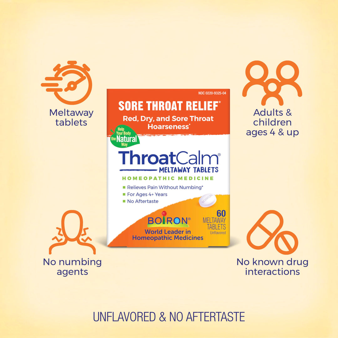 Boiron ThroatCalm Tablets, 60 Count