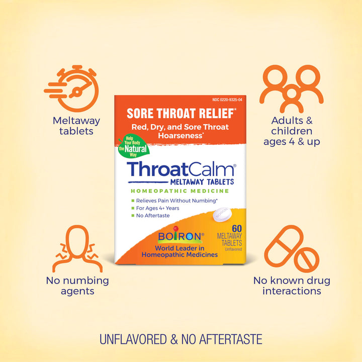 Boiron ThroatCalm Tablets, 60 Count