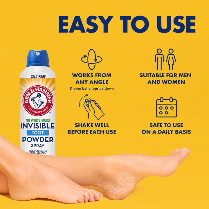 ARM & HAMMER Invisible Foot Powder Spray, 7 oz