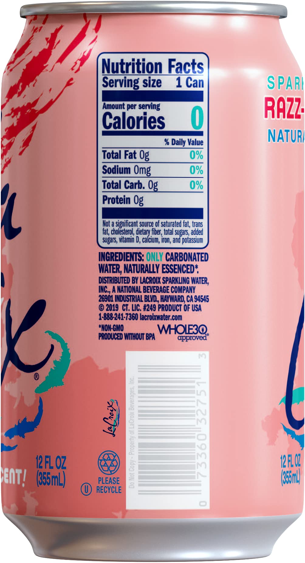 La Croix Sparkling Water, Razz-Cranberry, 12 fl oz, Pack of 8