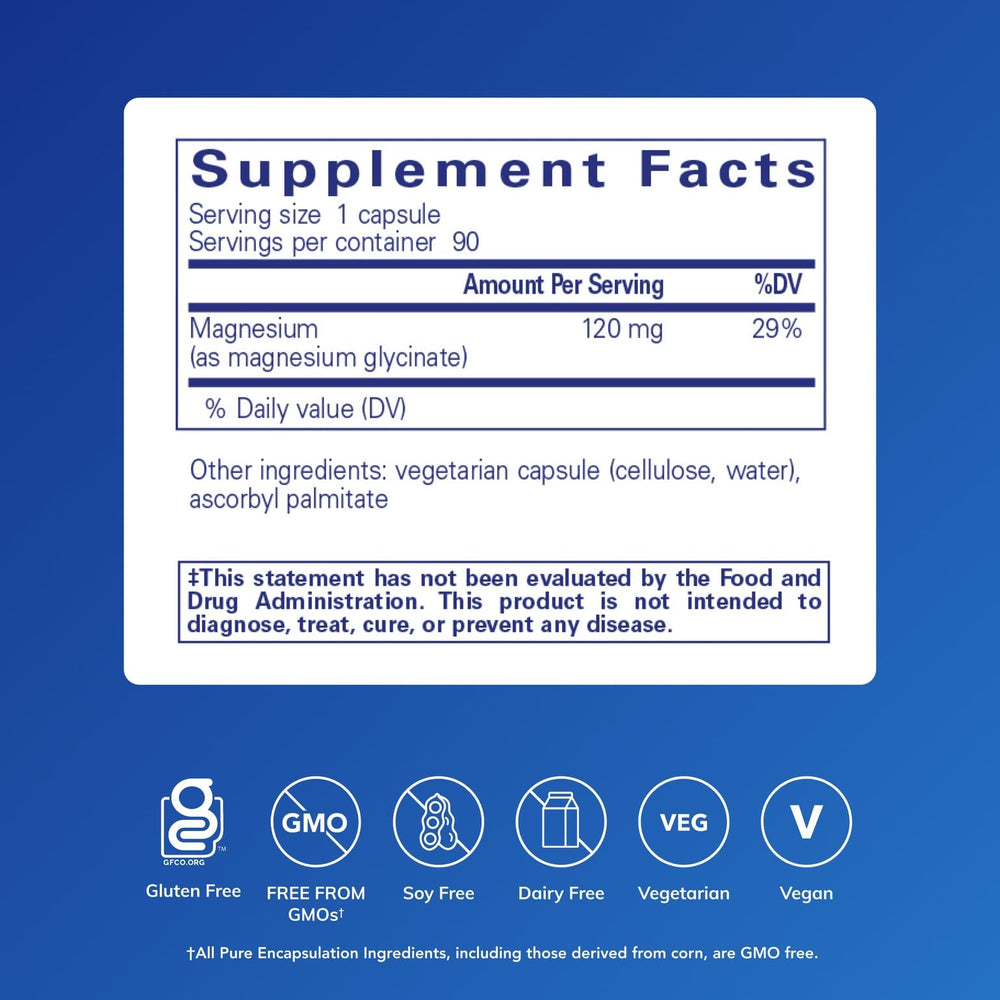Pure Encapsulations Magnesium Glycinate, 90 Count