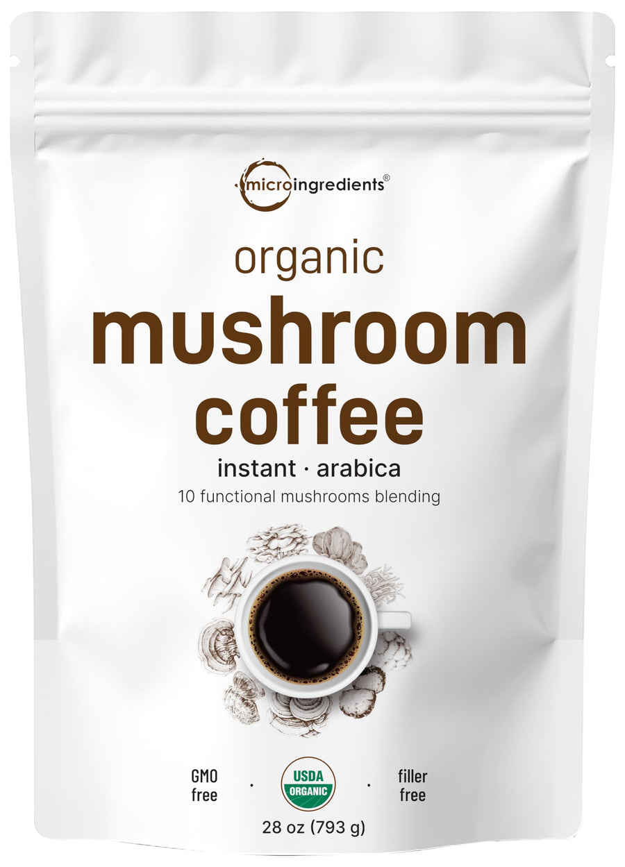Micro Ingredients Organic Instant Mushroom Coffee Powder, 28 oz