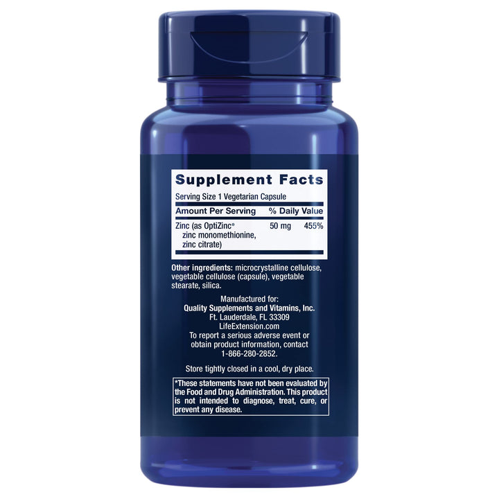 Life Extension Zinc Caps, 50 mg, 90 Count