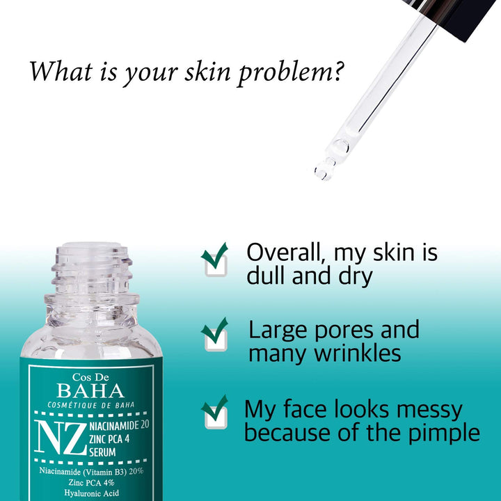 Cos De BAHA Niacinamide 20% + Zinc PCA 4% Serum, 1 fl oz