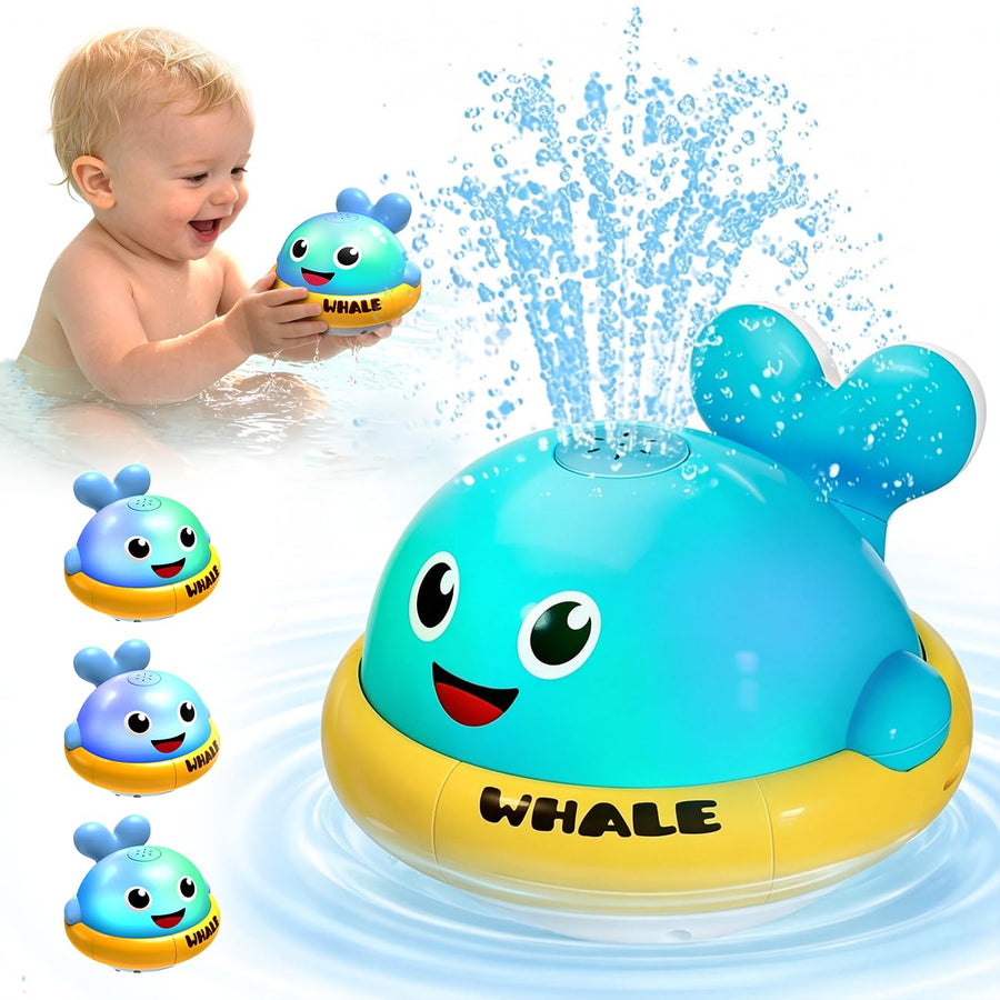 SEPHIX Whale Bath Toys, Light Up Fountain, 1 Count