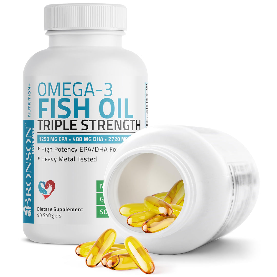 Bronson Omega-3 Fish Oil, Triple Strength, 90 Count
