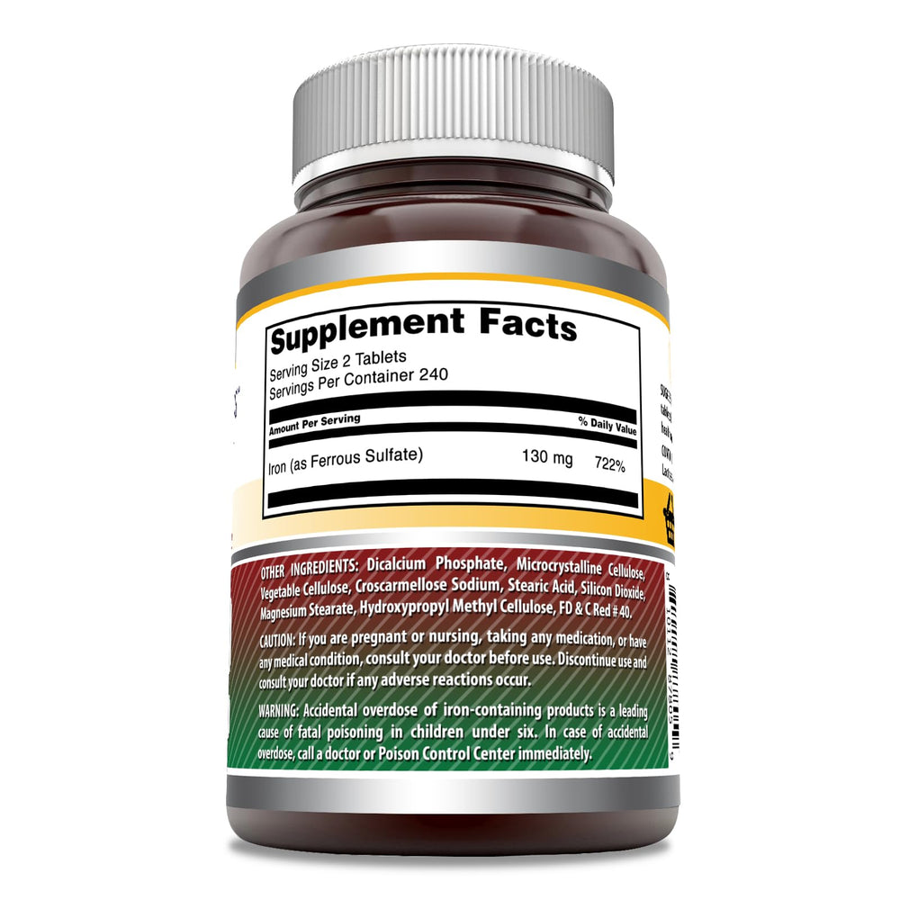 Amazing Nutrition Iron as Ferrous Sulfate, 65 mg, 480 Count