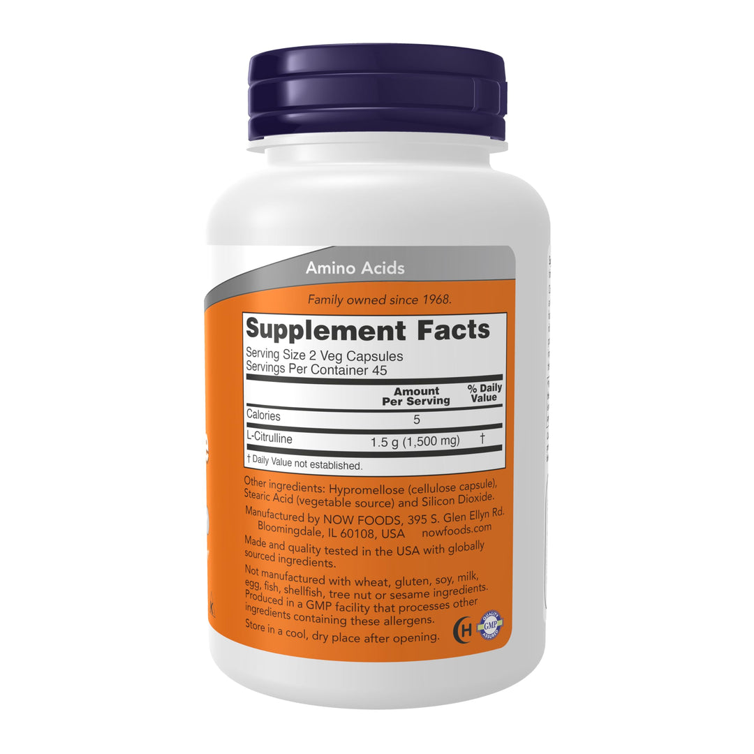 NOW L-Citrulline 750 mg, 90 Count
