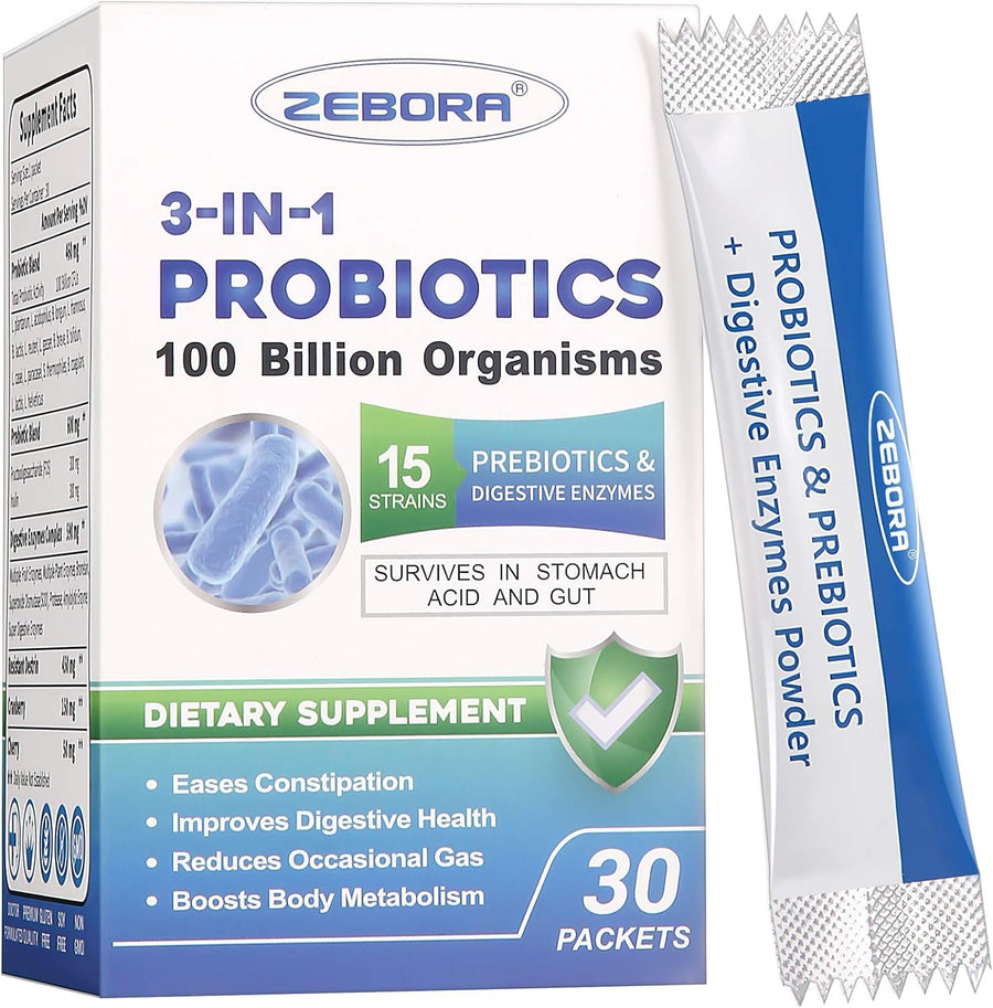ZEBORA Probiotic Powder, 100 Billion CFU