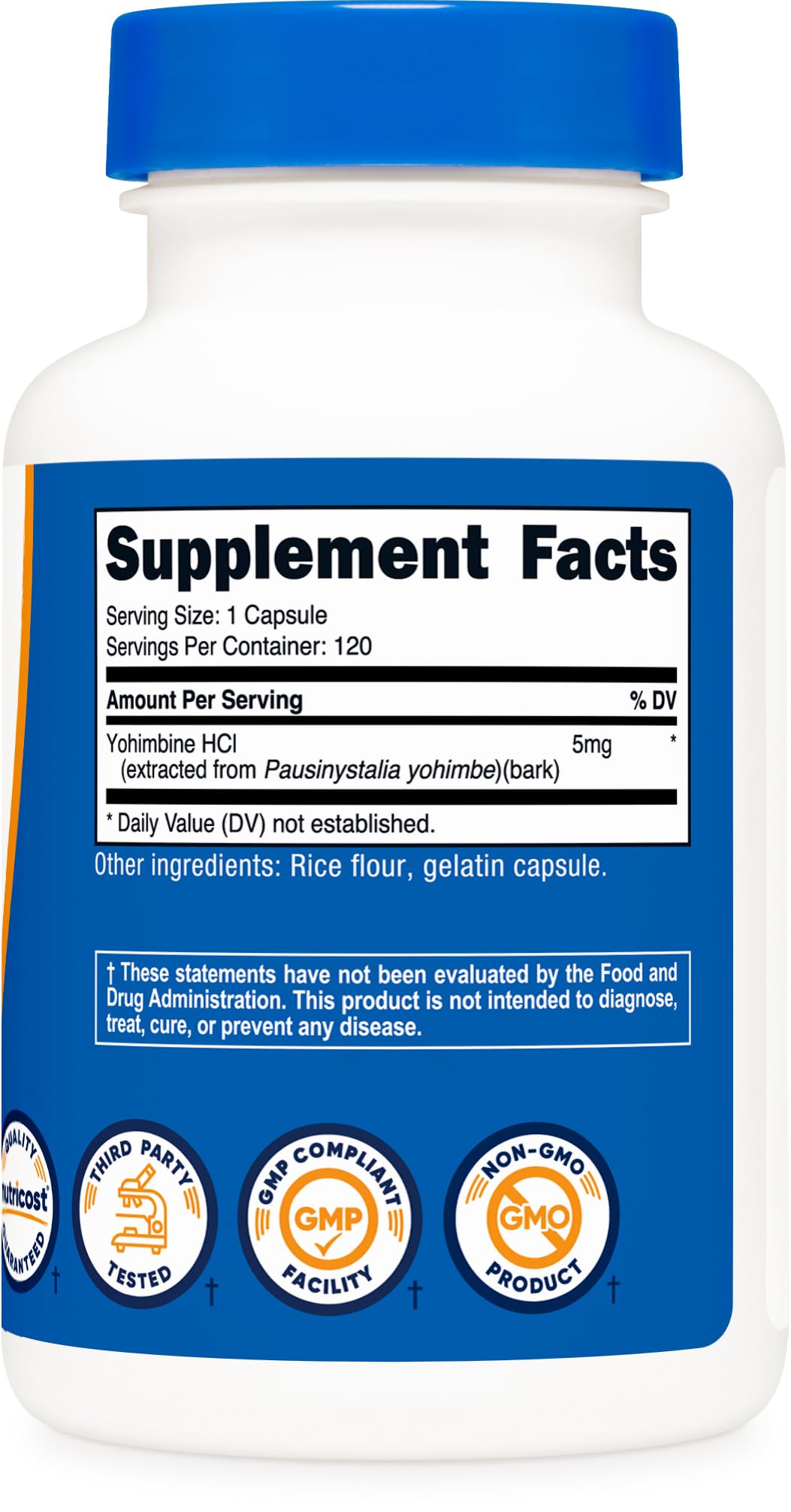 Nutricost Yohimbine HCl, 5 mg, 120 Count